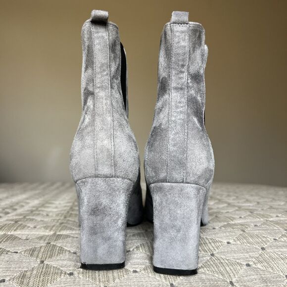 Marc Fisher LTD Zanna Gray Suede Heeled Pull On Boots Women’s 6.5 M Pointed Toe - Picture 12 of 16